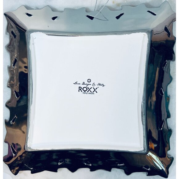 Rare Quadro Silver Plated Floral Poinsettia  edging a beautiful white plate - Picture 3 of 5